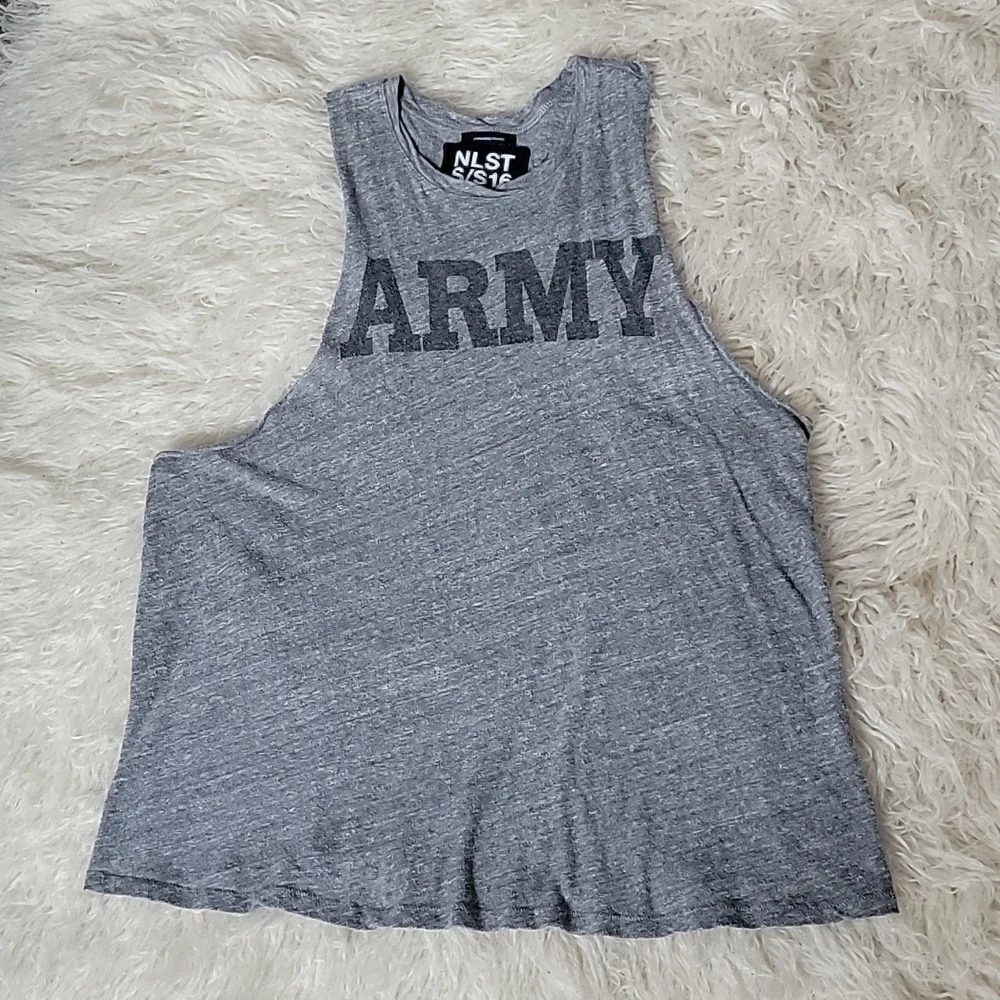NLST S/S16 Army Cut Off Racerback Muscle Tank Japanese Fabric - Picture 2 of 9